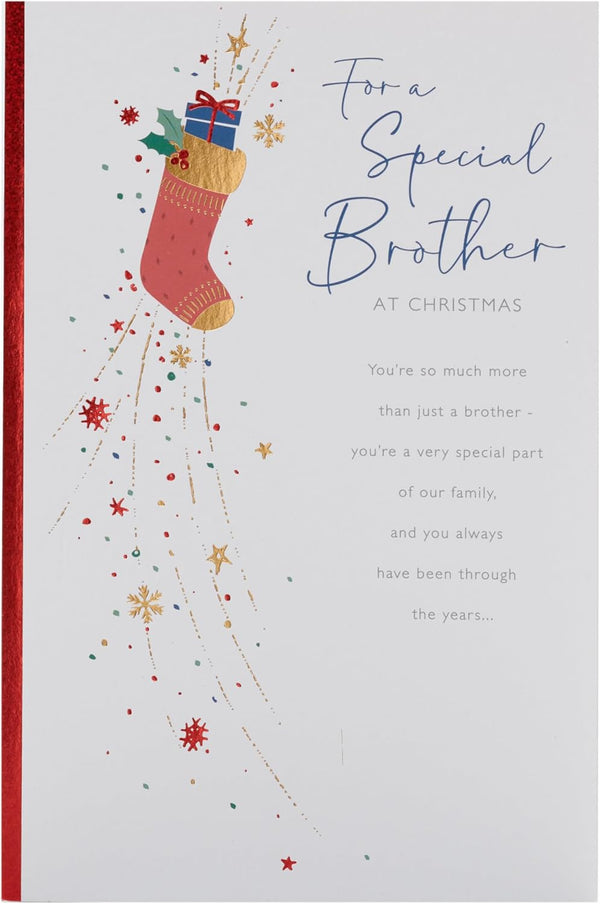 Brother Christmas greeting card with sentimental festive design, featuring holiday-themed artwork and heartfelt message.