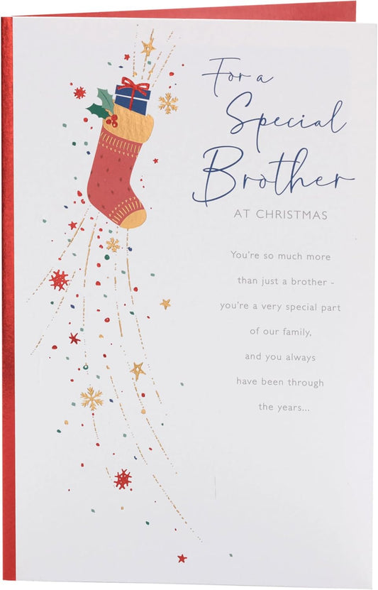 Brother Christmas greeting card with sentimental festive design, featuring holiday-themed artwork and heartfelt message from UKG.