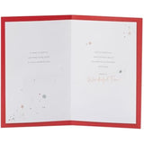 UKG Christmas greeting card with foil stockings design, perfect for sharing holiday wishes with loved ones.