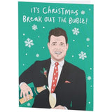 UKG Christmas greeting card featuring a Bublé-inspired design, suitable for him, her, or friends, with festive holiday imagery.