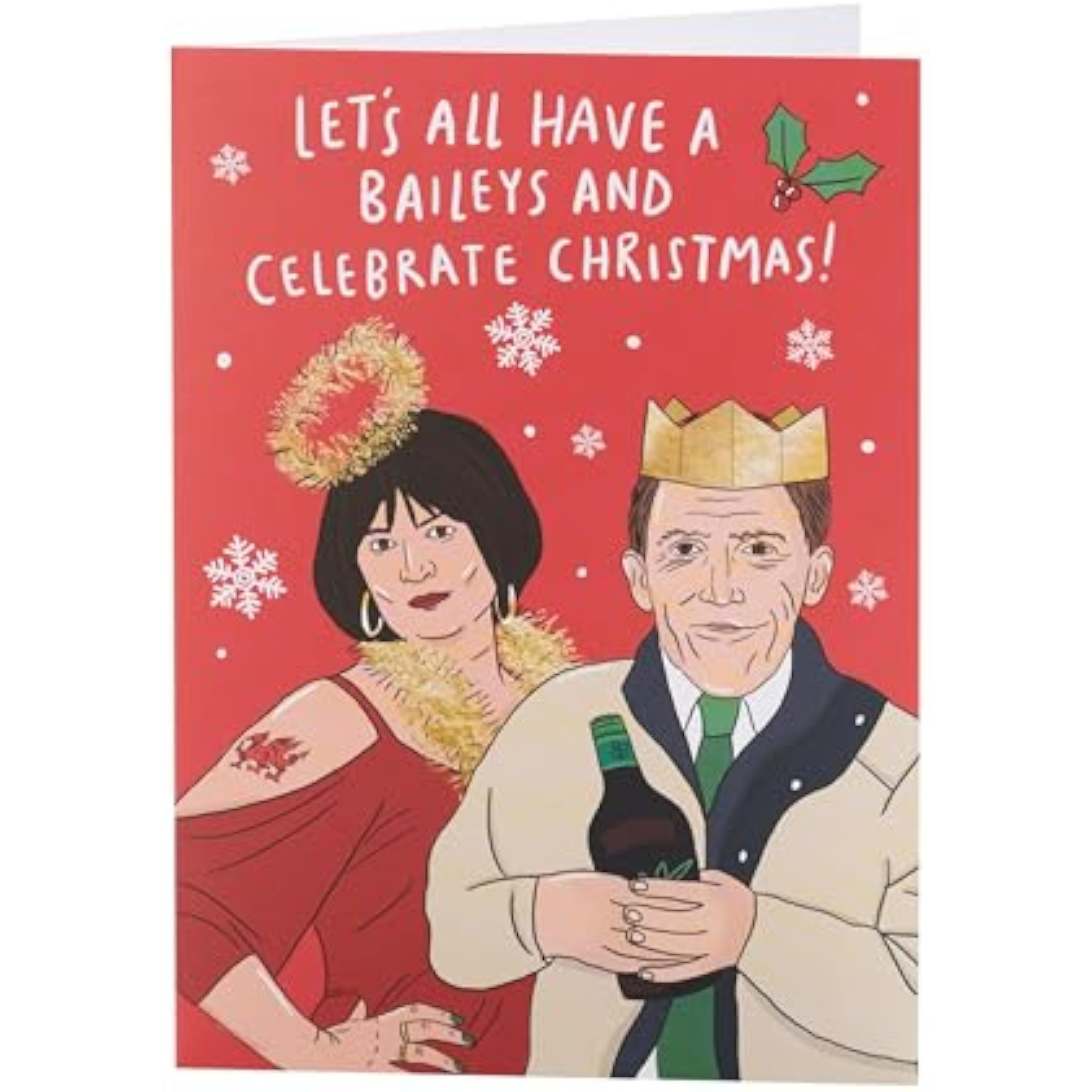 Christmas greeting card for him, her, or friend by Nessa and Bryn, UKG, featuring festive holiday design.