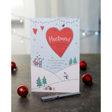 UKG Christmas greeting card for husband featuring a sweet sketch design with metallic foil accents.