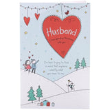 Christmas greeting card for husband featuring a sweet sketch design and metallic foil accents, by UKG.