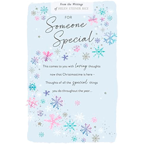 Christmas greeting card for someone special by UKG, featuring traditional design and heartfelt message by Helen Steiner Rice.
