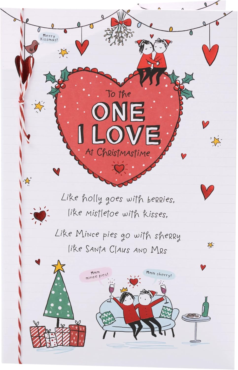 UKG Christmas greeting card for the one I love featuring a festive sketch pop-up design, ideal for heartfelt holiday wishes.
