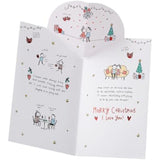 UKG Christmas greeting card for wife with sketch design, rhyming verse, and red foil accents, perfect for holiday wishes.