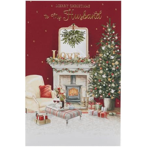 UKG festive Christmas greeting card for husband with warm holiday wishes, featuring cozy holiday-themed design.