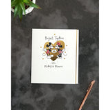 Disney Mickey & Minnie anniversary greeting card by UKG with gold foil accents, featuring vibrant cartoon characters and festive design.