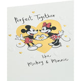 Disney Anniversary greeting card featuring Mickey and Minnie with gold foil accents, celebrating love and special moments.