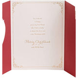 Elegant floral love heart Christmas card for wife by UKG, featuring heartfelt holiday design with festive floral accents.