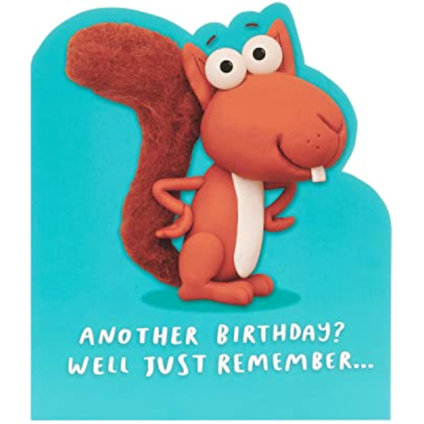 Funny birthday greeting card featuring a playful squirrel design, suitable for him, her, and friends by UKG.