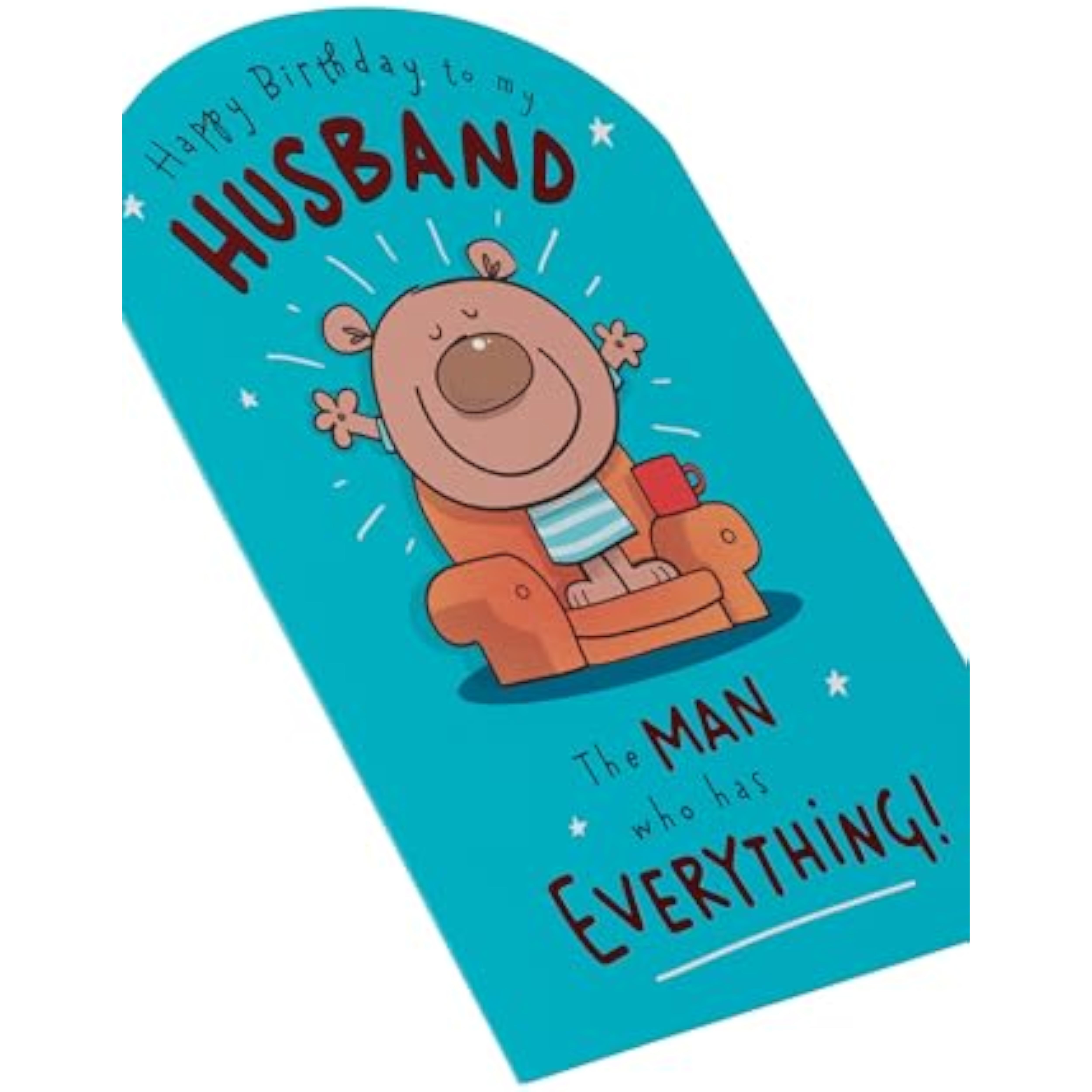 Humorous UKG husband birthday greeting card featuring a funny design, perfect for celebrating in a lighthearted way.