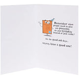 Funny nostalgic birthday greeting card for him with envelope, featuring humorous retro design by UKG.