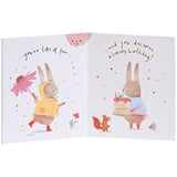 Cute rabbit birthday greeting card with gold foil accents from UKG, featuring a charming design perfect for celebrating grandma.