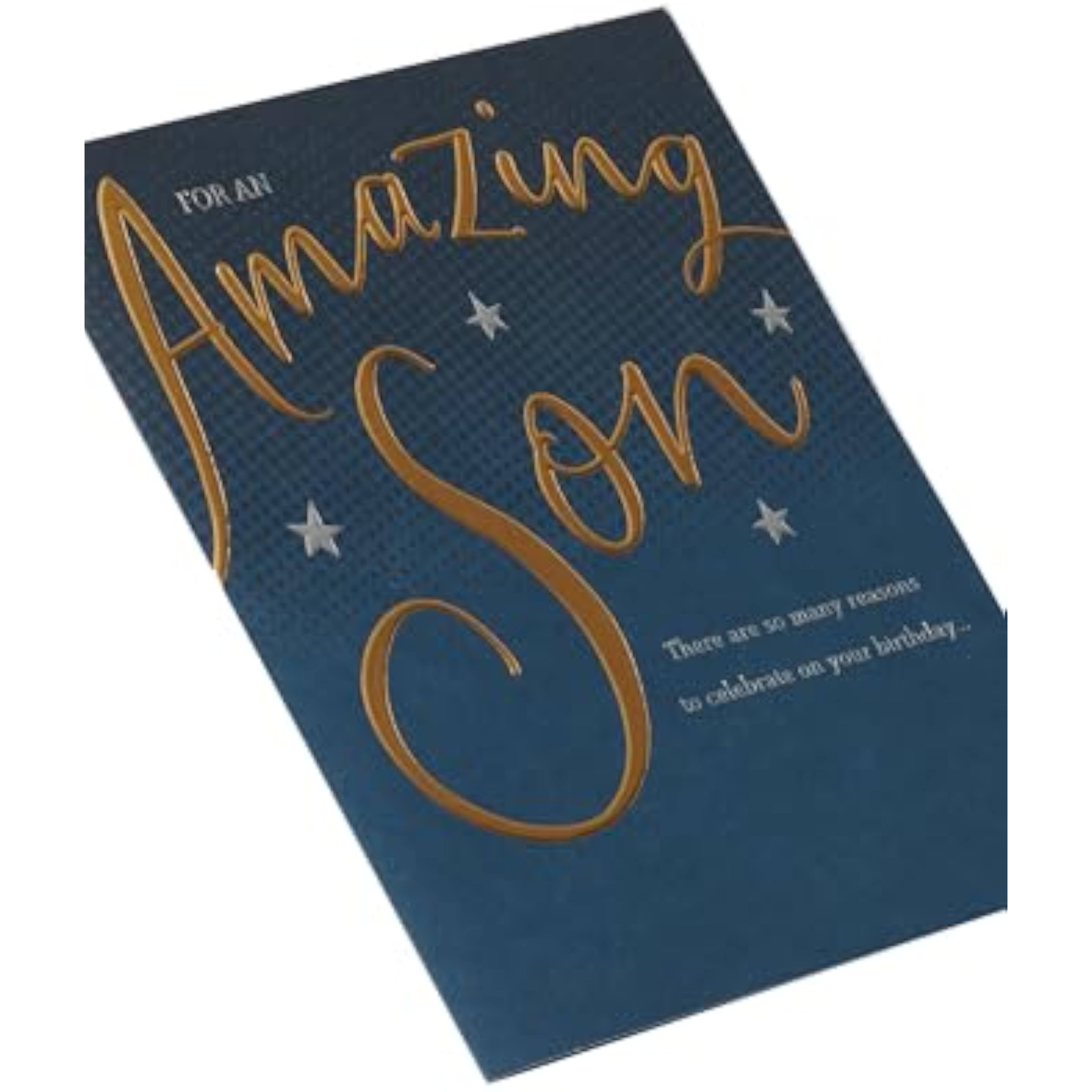 Son birthday greeting card by UKG featuring gold and blue proud design with celebratory imagery.