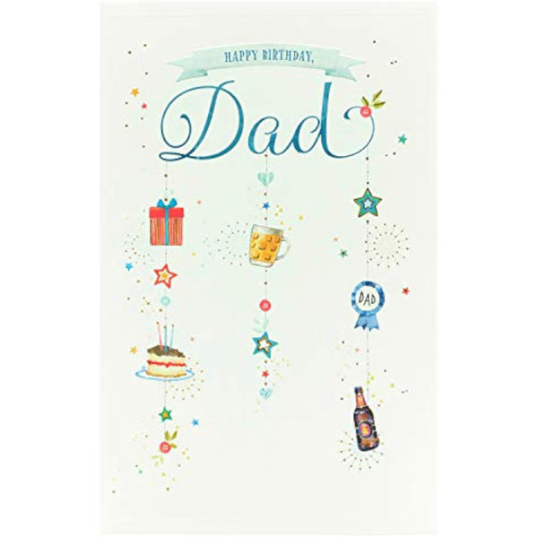 Sweet birthday greeting card for dad with heartfelt wishes, featuring colorful design and heartfelt message, by UKG.
