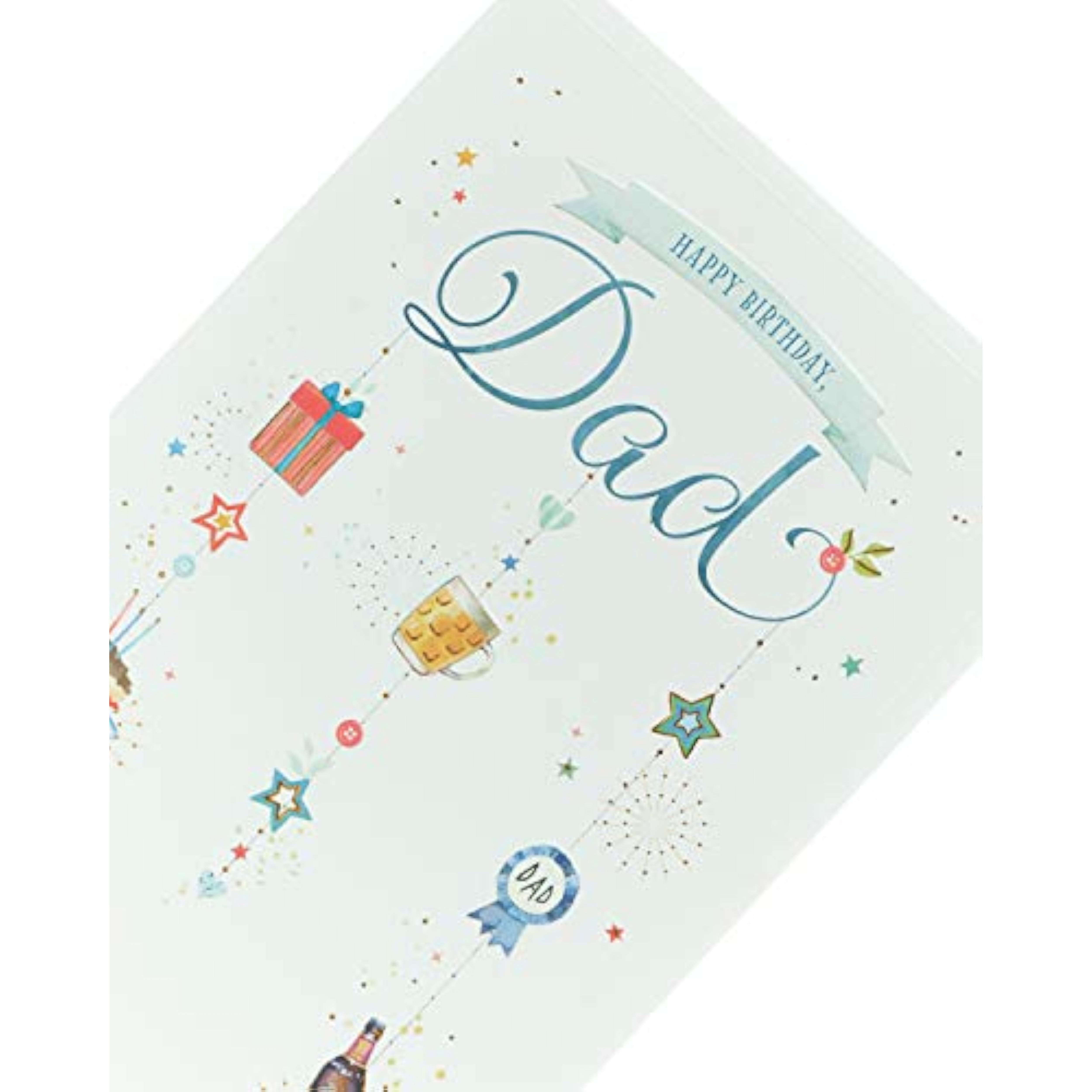 UKG birthday greeting card for dad with heartfelt wishes and heart illustrations, perfect for celebrating his special day.