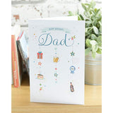 UKG greeting card for dad with heartfelt birthday wishes, featuring a colorful design and heartfelt message inside.