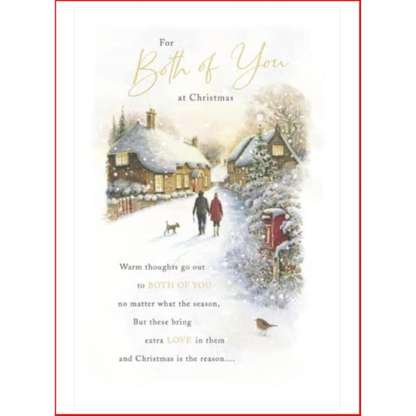 Elegant couple design Christmas greeting card from UKG, featuring traditional holiday imagery for both of you.