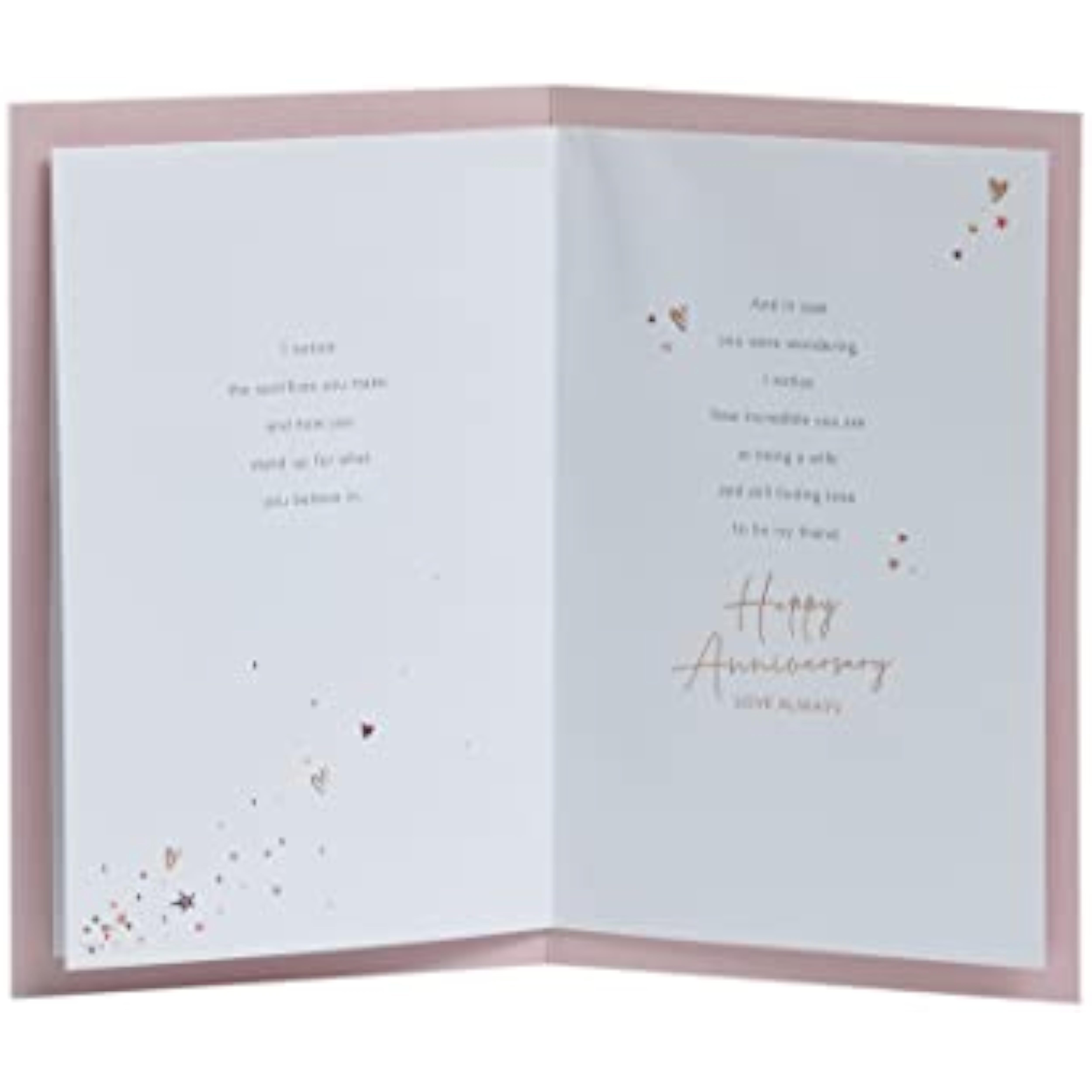 UKG wife anniversary greeting card with red hearts design and envelope, perfect for celebrating love and special occasions.