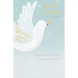 UKG Words of Comfort at Christmas sympathy greeting card with heartfelt message and festive design.