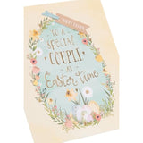 Easter greeting card for a special couple featuring floral eggs design, by UKG, with colorful floral and egg illustrations.