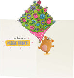 Get Well Soon Cut Bear Pop Up Humour 'whole bunch!!' Card
