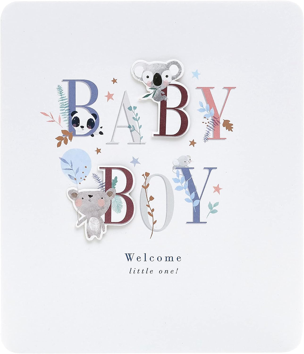 New Baby Boy Card - Cute Letter Design