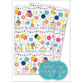 Birthday Pets Gift Wrap 2 Sheets & 2 Tags