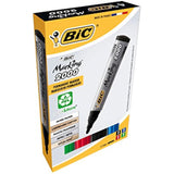 BIC Marking 2000 ECOlutions Permanent Bullet Tip Markers - Assorted Colours, Wallet of 4, Black