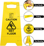 ValueX Caution Wet Floor Plastic Sign Yellow