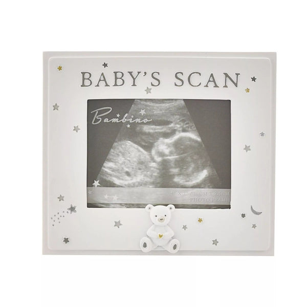 Widdop & Co Bambino Resin Babys Scan Photo Frame 4x3 inch, featuring a cute design for holding baby ultrasound pictures
