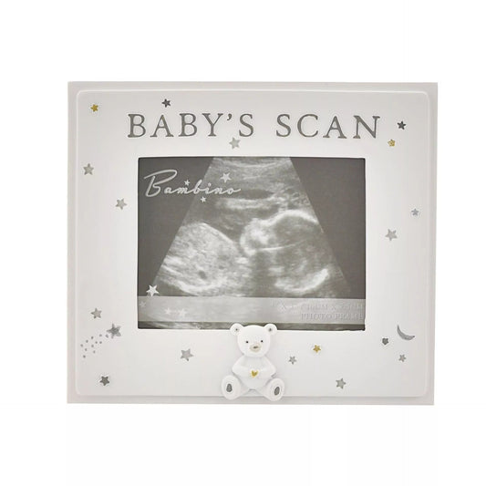 Widdop & Co Bambino Resin Babys Scan Photo Frame 4x3 inch, featuring a cute design for holding baby ultrasound pictures