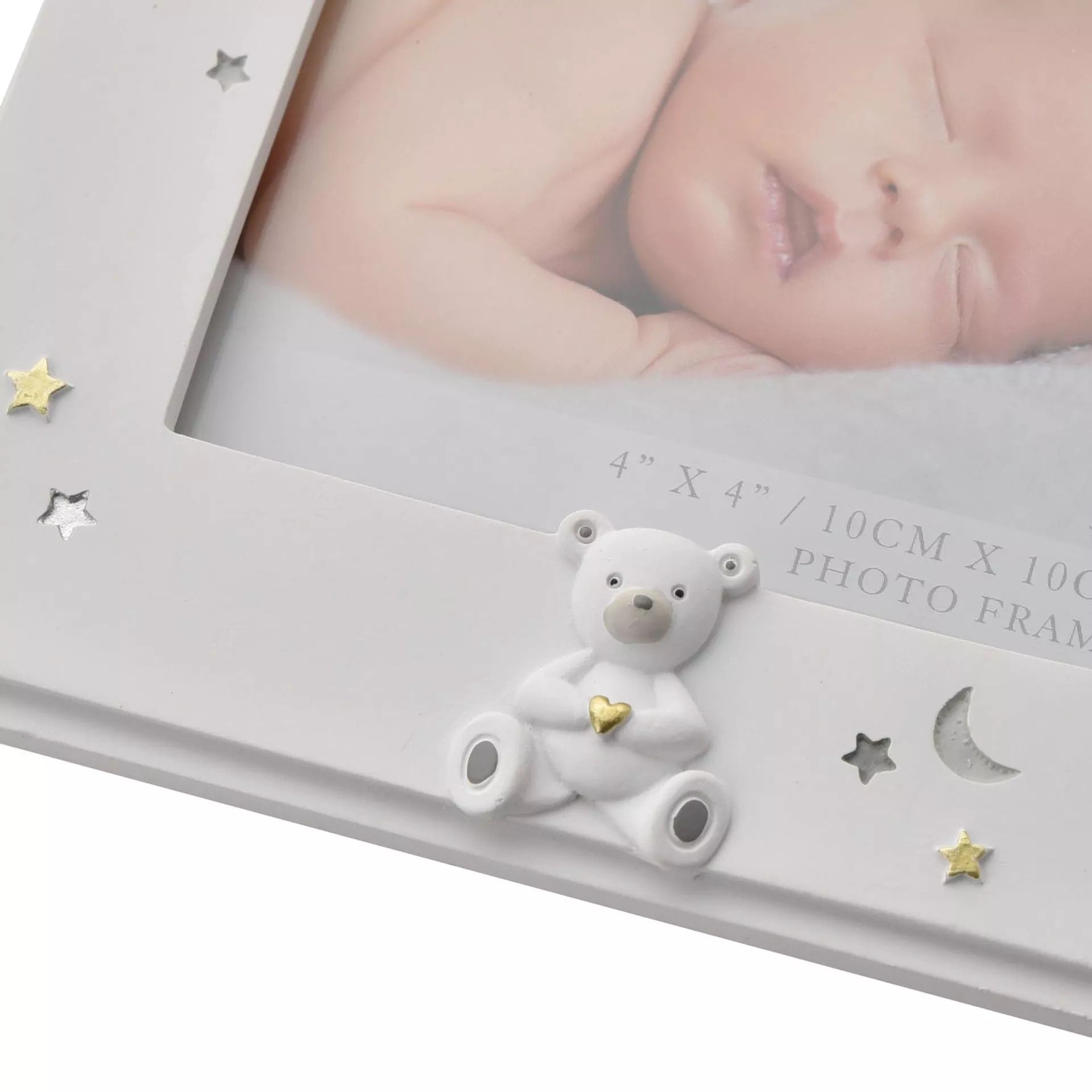Bambino Resin First Grandchild Photo Frame 6x4 inches by Widdop & Co showcasing a decorative frame with baby-themed design.