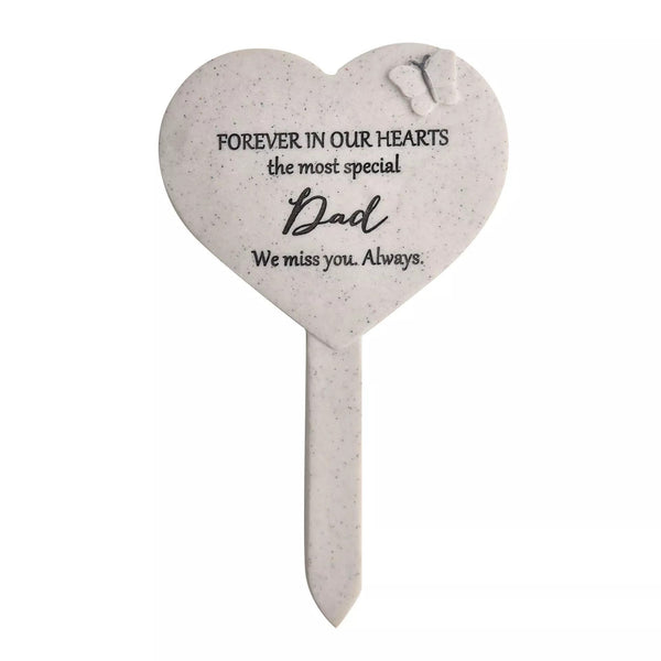 Thoughts Of You Heart Graveside Stake for Dad by Widdop & Co, featuring a heartfelt design for memorial remembrance.