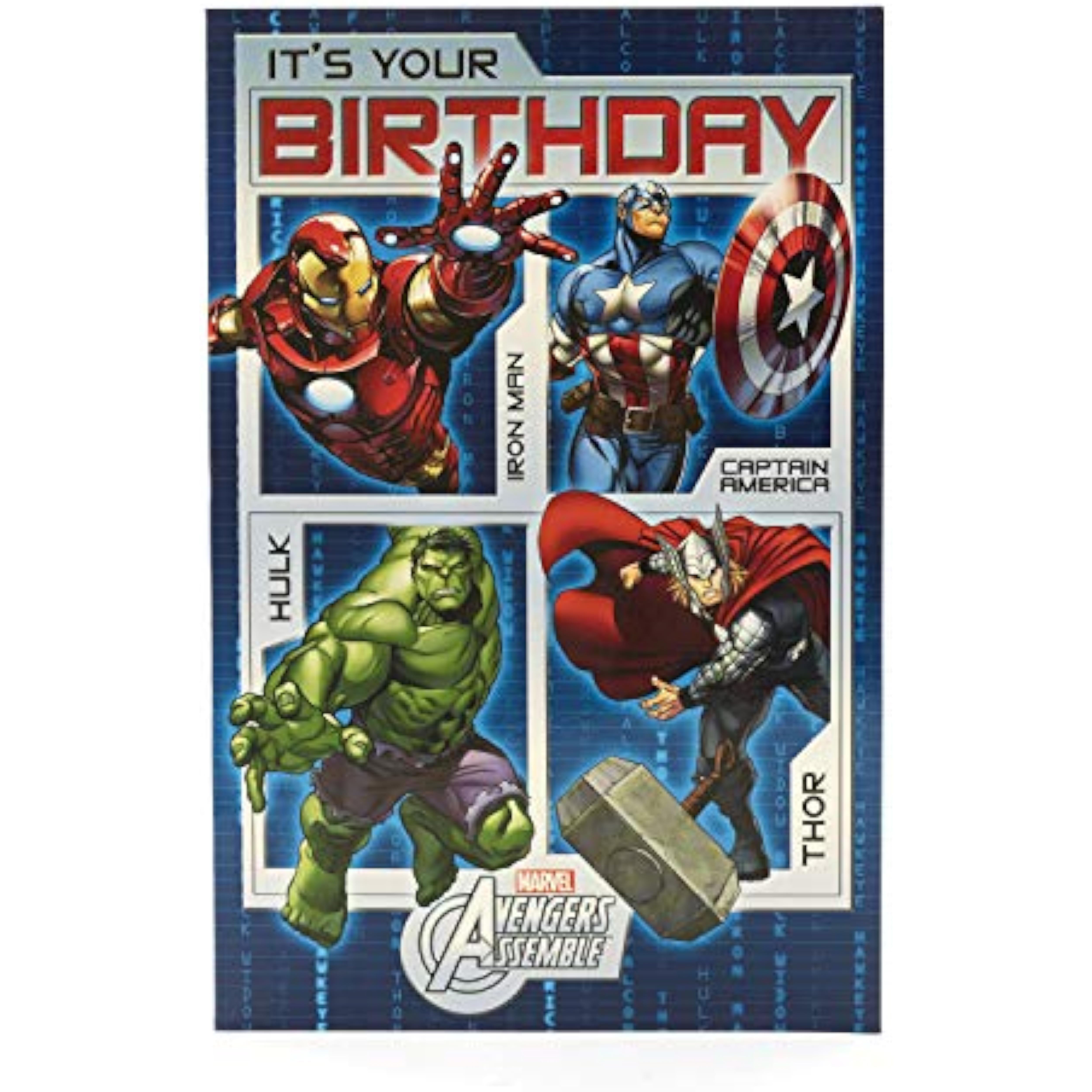 Disney Marvel Avengers Birthday Boy Card Iron Man, Hulk, Captain America, Thor
