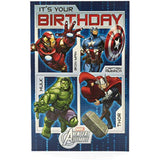 Disney Marvel Avengers Birthday Boy Card Iron Man, Hulk, Captain America, Thor