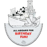 Pop Up Steamboat Willie Micky Mouse Birthday Card