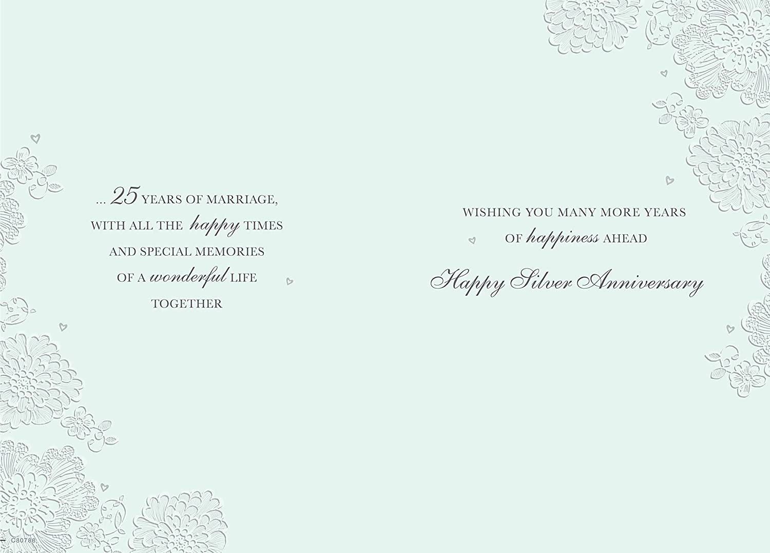 Silver 25th Anniversary greeting card by Xpress Yourself, featuring elegant design for special celebration.