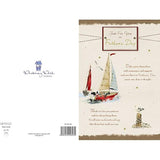 Father's Day greeting card by Wishing Well Studios featuring a sailing boat design, perfect for celebrating dads.