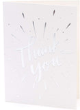 Pack of 10 Thank You Cards Silver Foil Finished Design