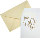 Golden Wedding Anniversary Card - 50th Wedding Anniversary Card - Anniversary Card for Couple, Multi, 553661-0-1