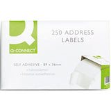 Roll of 250 Address Labels Self Adhesive 89x36mm White