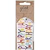 Glick Luxury Gift Tags, Pack of 4 Happy Birthday Multicoloured Gift Tags, Multicoloured Happy Birthday Gift Tags x 4, MTPS117