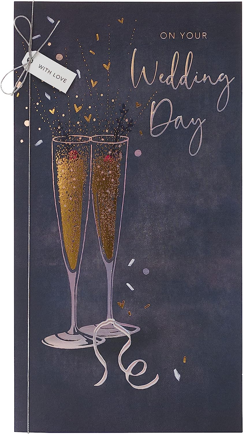 Celebrate Love Champagne Flutes Congratulations Card