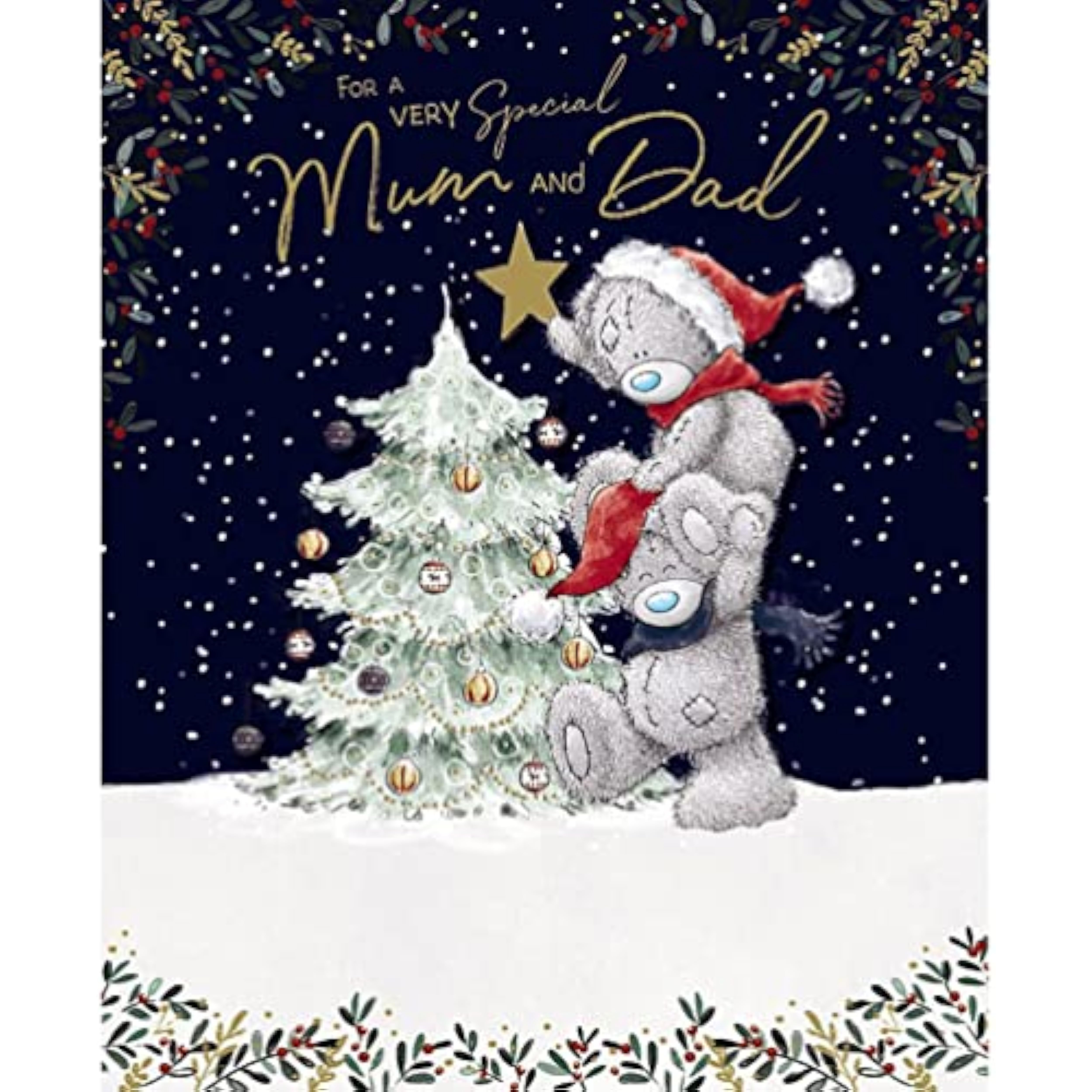 Me To You Bear Mum & Dad Handmade Christmas Card