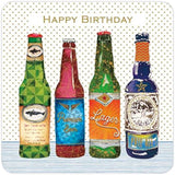 Greeting Card (NQ5208) Male Birthday - Craft Beers - Pizazz for Men Range - Rounded Corners and Foil Finish