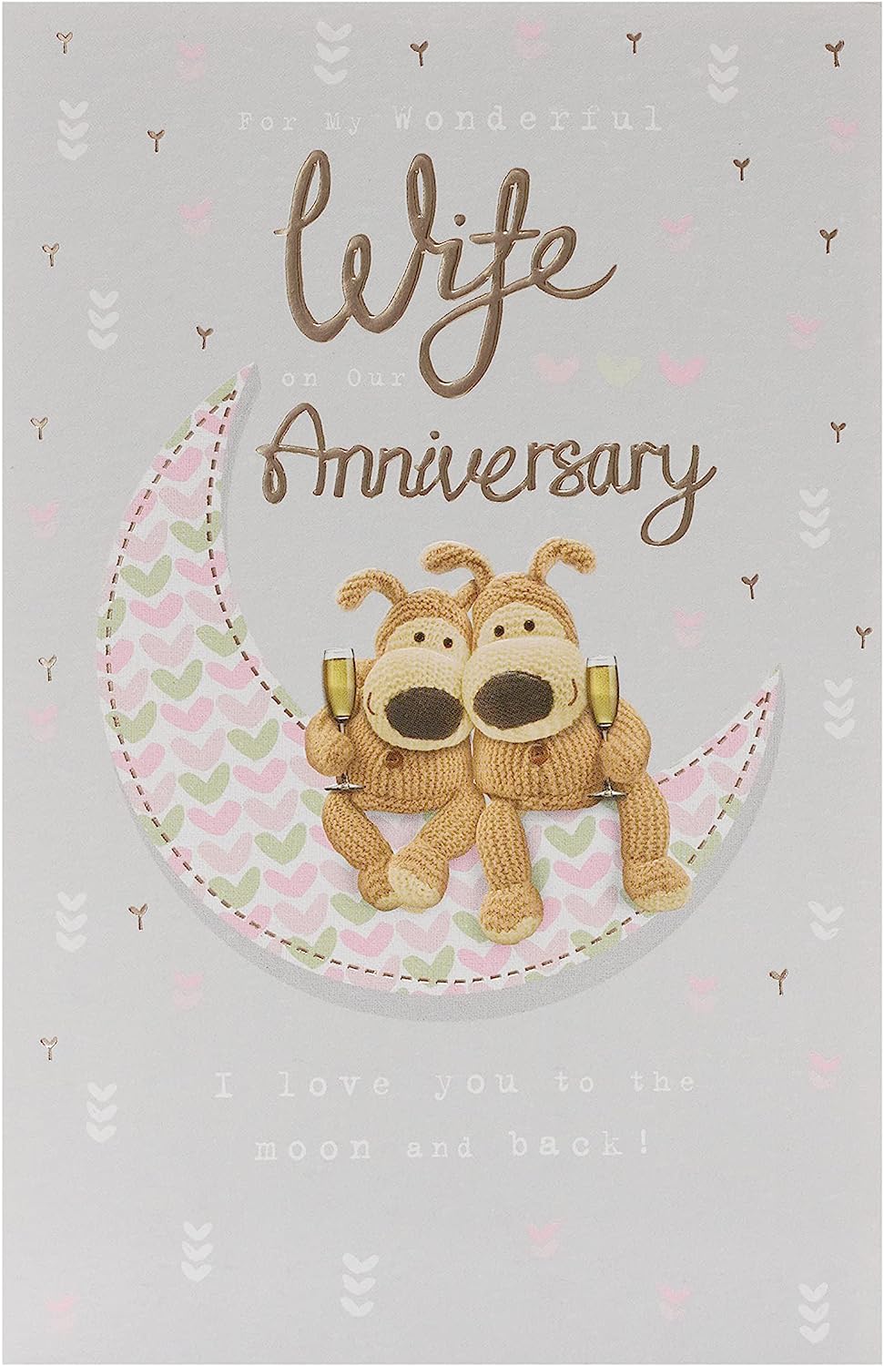 Boofle Sitting on Moon Wife Wedding Anniversary Card