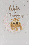 Boofle Sitting on Moon Wife Wedding Anniversary Card