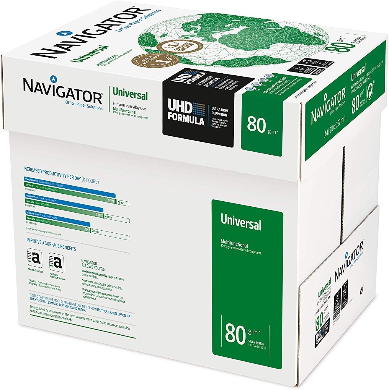 Navigator Universal A4 80gsm Paper - Box of 5 Reams (5x500 Sheets)